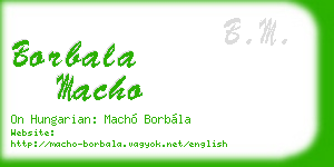 borbala macho business card